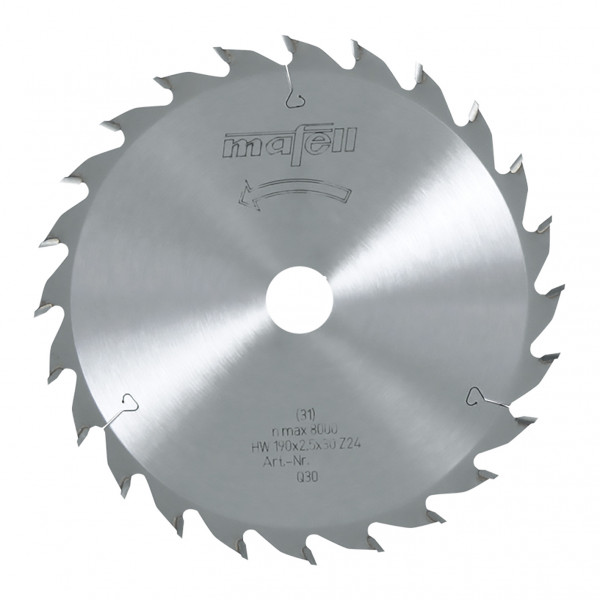TCT saw blade 168 x 1,2/1,8 x 20 mm, Z 24, WZ, for universal use with wood