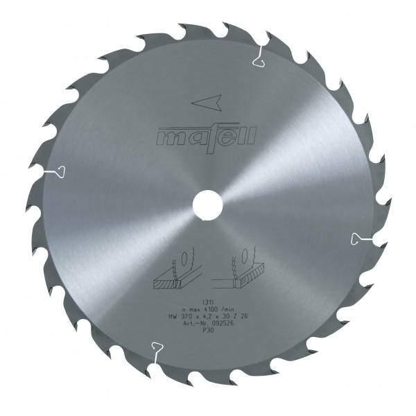 TCT saw blade 370 x 2.2/4.2 x 30 mm (14 9/16 in.), AT, 26 teeth, for universal use (MKS 145 Ec)