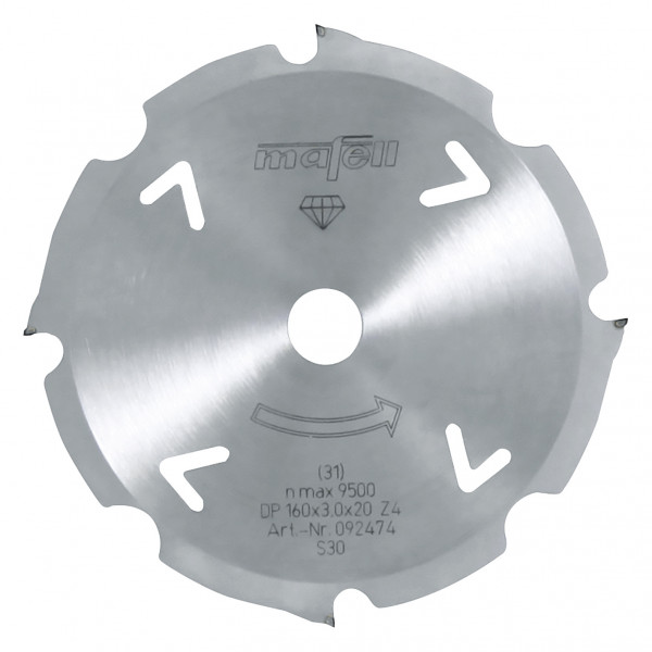 Saw blade Dia 160 x 2.4/3.0 x 20 mm (6 5/16 in.) / 4 flat/trapezoidal teeth for cement-bonded materi