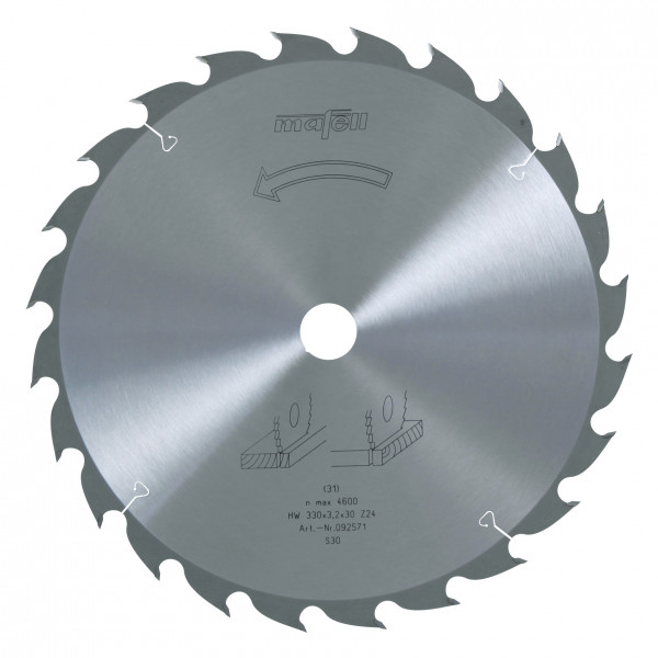 TCT saw blade 330 x 2.2/3.2 x 30 mm (13 in.), AT, 24 teeth, for universal use