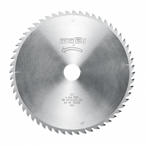 TCT saw blade 237 x 1.8/2.5 x 30 mm (9 5/16 in.), AT, 56 teeth for cross-cutting in wood