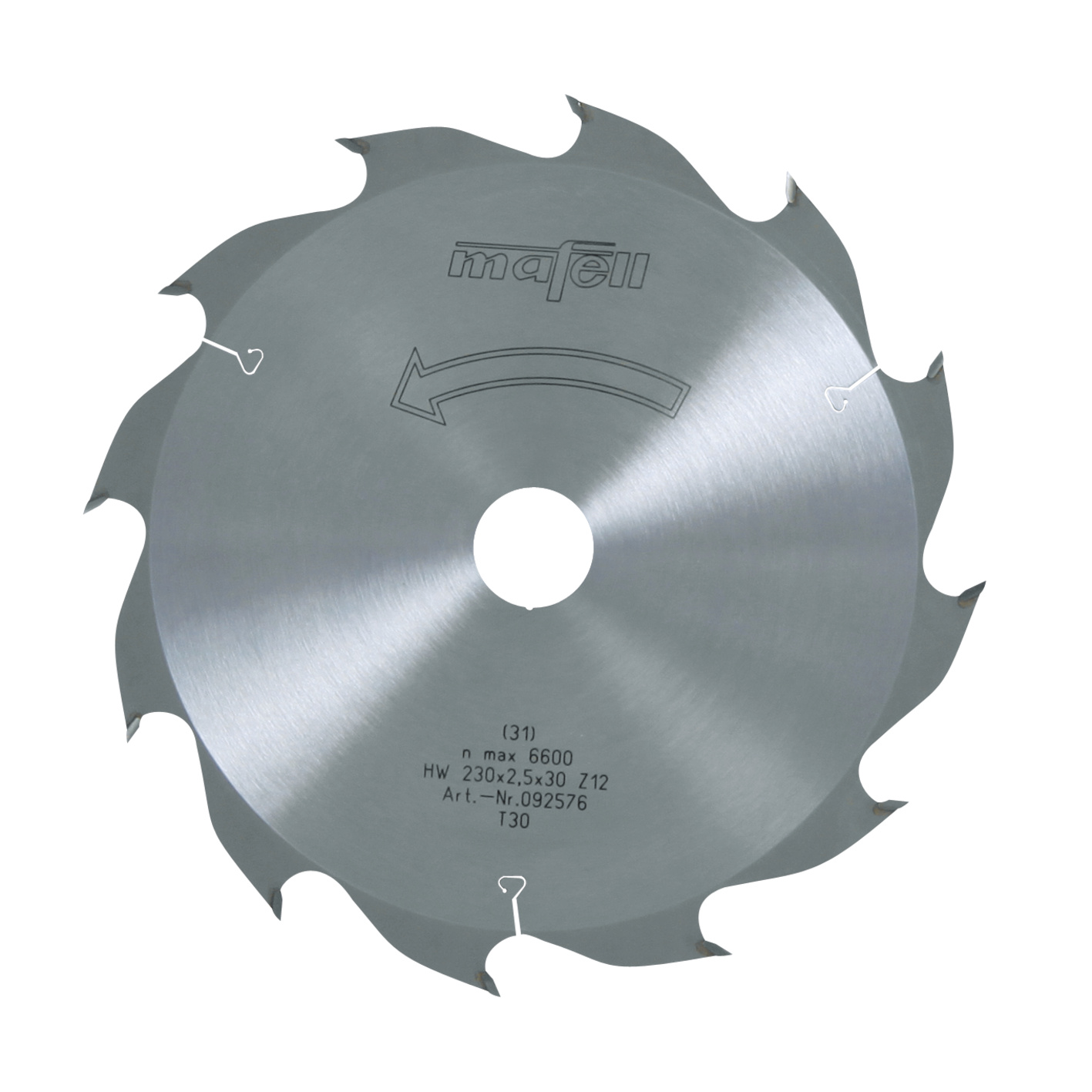Sägeblatt-HM 230 x 1,8/2,5 x 30 mm, Z 12, WZ, für Längsschnitte in Holz (KSP 85 Fc)