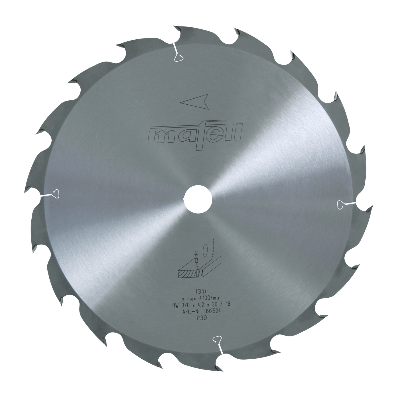 Tarcza pilarska HM 370 x 2,5/4,2 x 30 mm, 18 Z, WZ, cięcie wzdłużne, drewno (MKS 145 Ec)