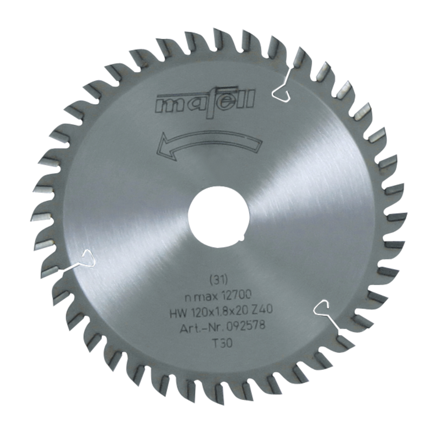 TCT saw blade 120 x 1,2/1,8 x 20 mm / 40 trapezoidal teeth , for laminate