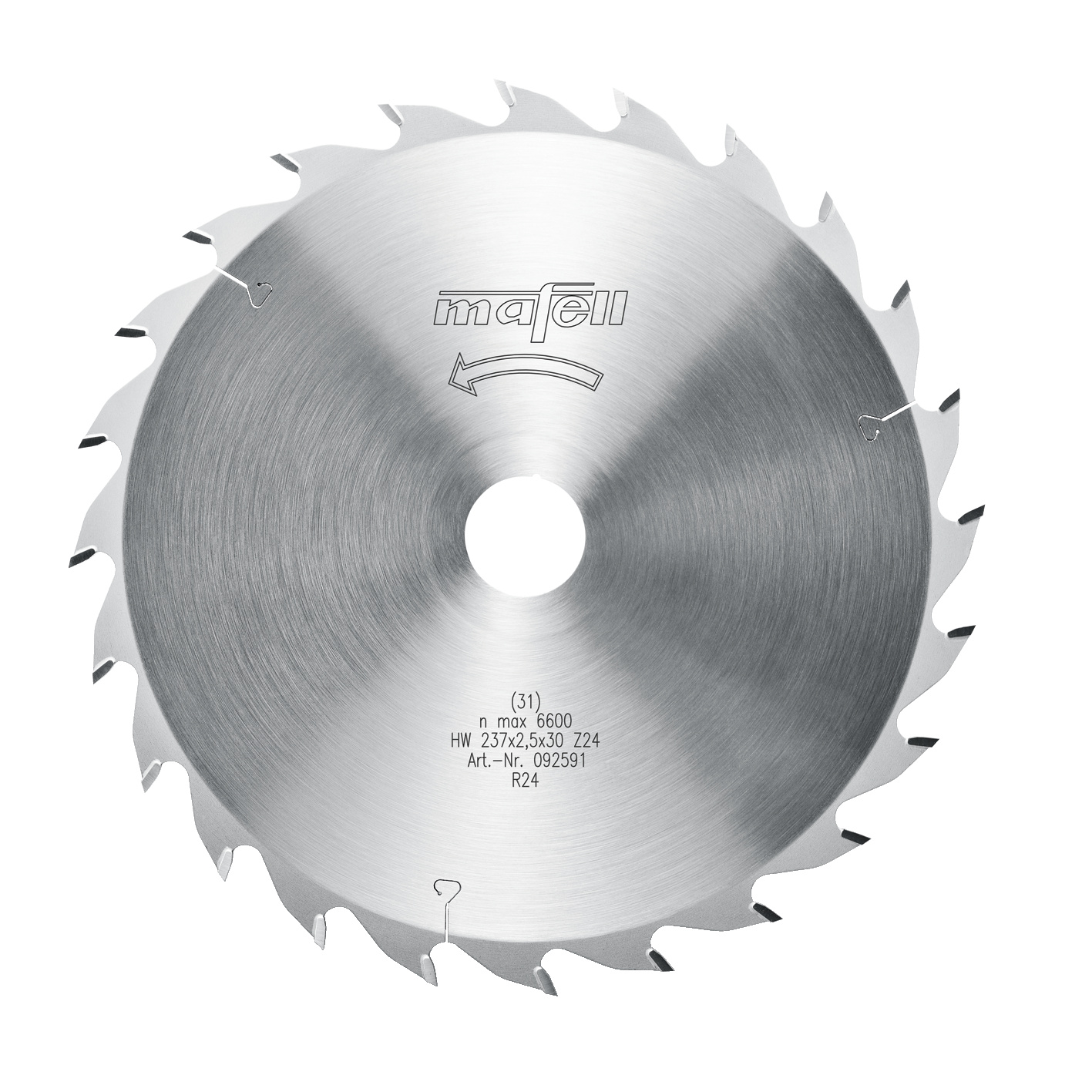 Zaagblad-HM 237 x 1,8/2,5 x 30 mm. Z 24, WZ, voor afkorten en schulpen in hout