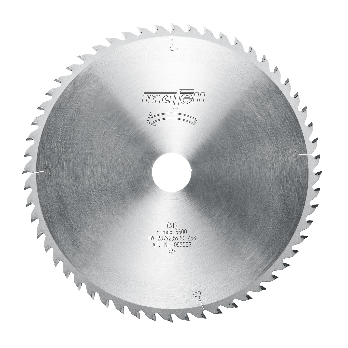 TCT saw blade 237 x 1.8/2.5 x 30 mm (9 5/16 in.), AT, 56 teeth for cross-cutting in wood