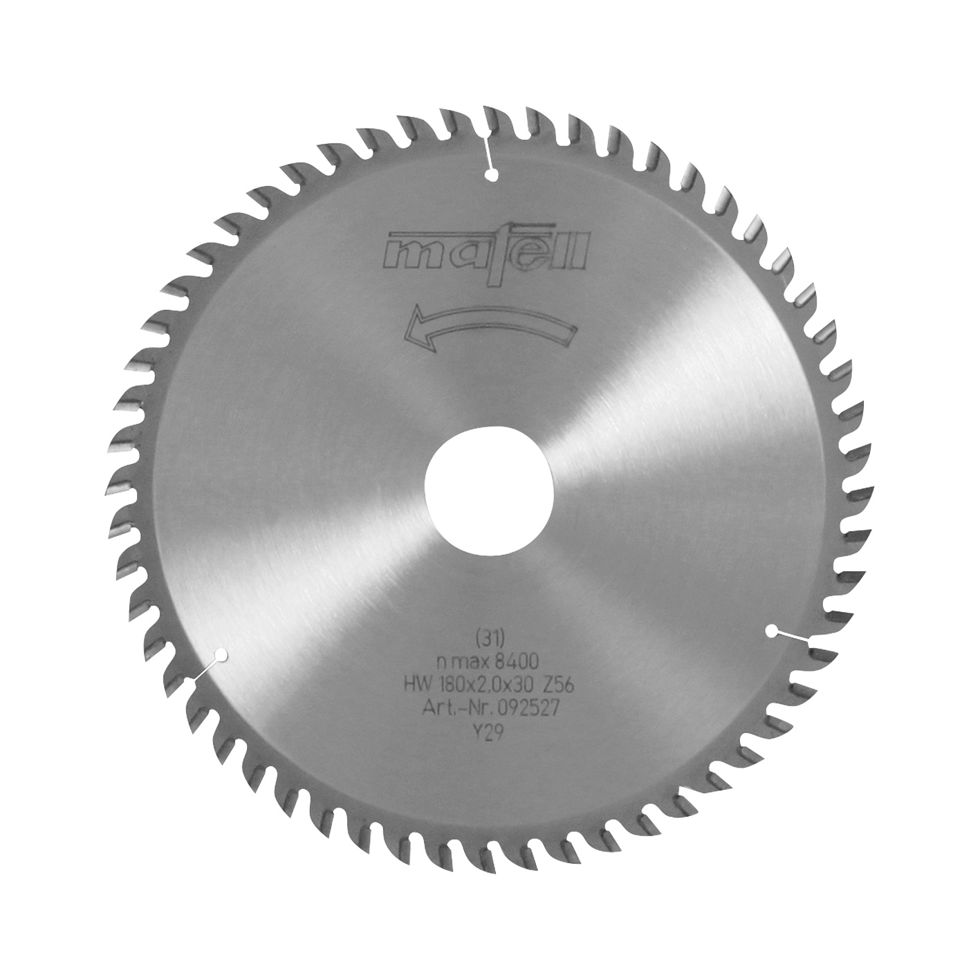 TCT saw blade 180 x 1.2/2.0 x 30 mm (7 1/16 in.), AT, 56, teeth