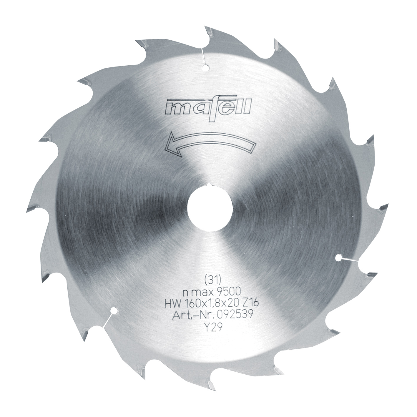 Zaagblad-HM 160 x 1,2/1,8 x 20 mm, Z 16, WZ, voor langszagen