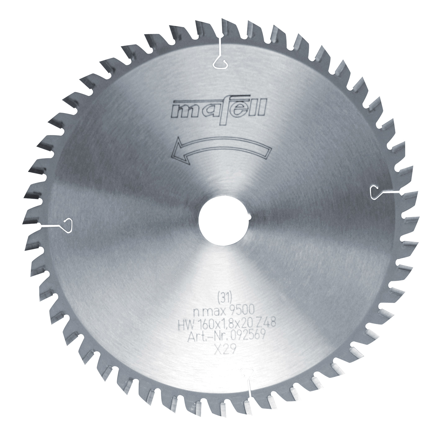 TCT saw blade 160 x 1.2/1.8 x 20 mm, (6 5/16 in.). FT/TT, 48 teeth (for Trespa)