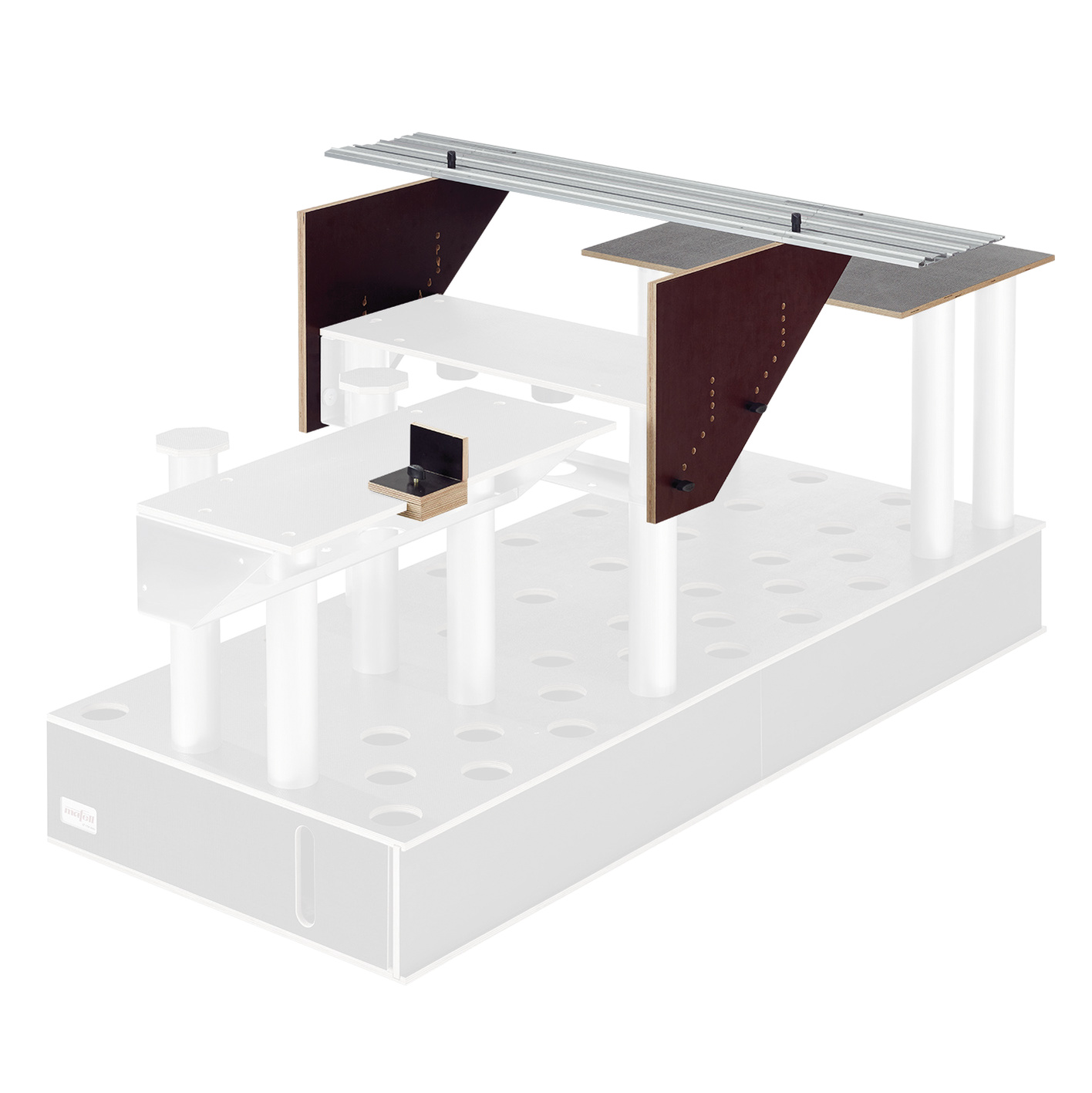 Guide unit ST-FE 200 incl. guide track, mounting bracket and auxiliary rest