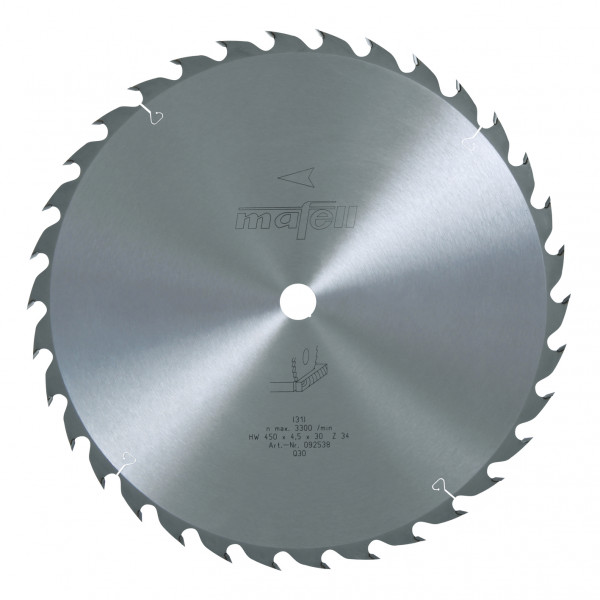TCT saw blade 450 x 2.5/4.5 x 30 mm (17 11/16 in.), AT, 34 teeth, for fine cuts