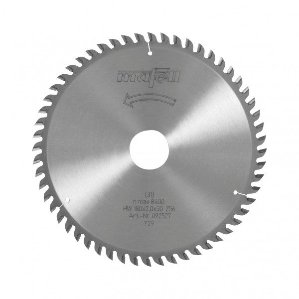 TCT saw blade 180 x 1.2/2.0 x 30 mm (7 1/16 in.), AT, 56, teeth