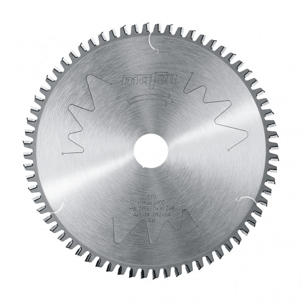 TCT saw blade 225 x 1.8/2.5 x 30 mm (8 7/8 in.), FT/TT, 68 teeth, for plastic and aluminium profiles