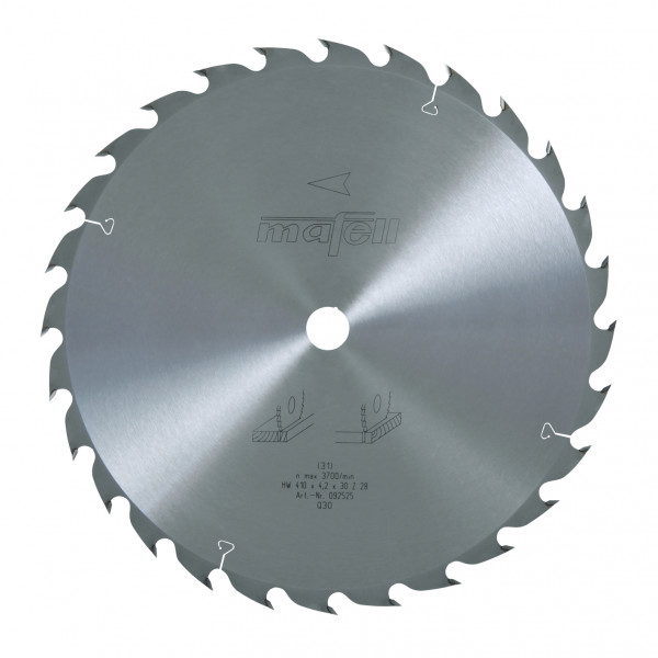 TCT saw blade 410 x 2.5/4.2 x 30 mm (16 1/8 in.), AT, 28 teeth, for universal use (MKS 165 Ec)