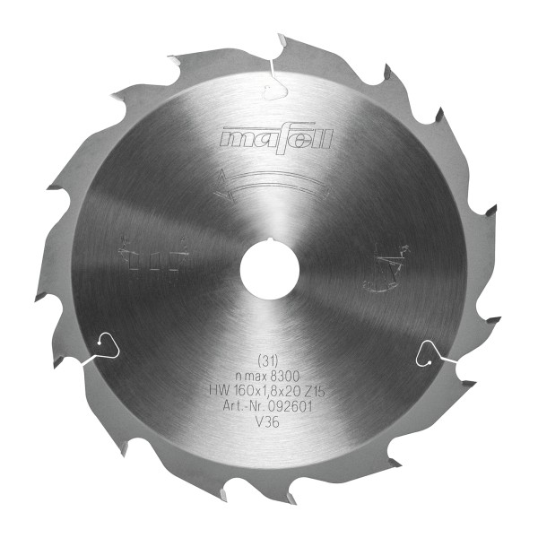 Saw blade GT 160 x 1,2/1,8 x 20 mm, Z15-5, 2WZ/FZ, for rip cuts in wood