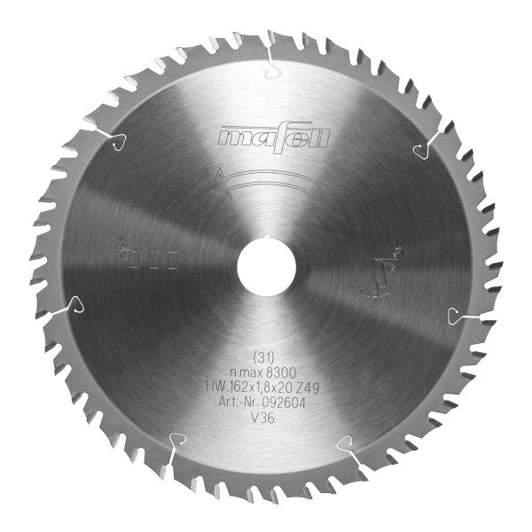 Saw blade GT 162 x 1,2/1,8 x 20 mm, Z49-7, 6WZ/FZ, for fine cuts in wood, board materials